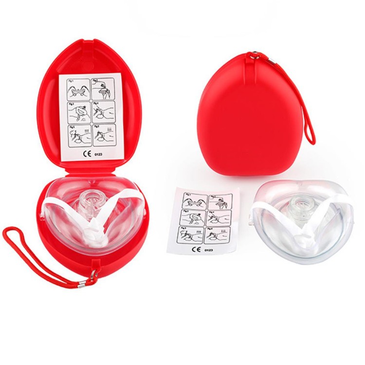Disposable portable CPR Pocket Resuscitator Mask for Adult Child Infant with 2 Valves 