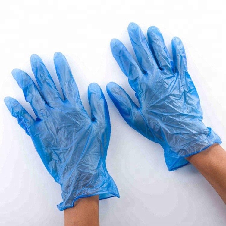 Hot selling blue Disposable vinyl pvc powder free examination gloves for Beauty Salon